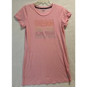 Women's Life Is Good Sleep gown T-shirt Dress Small Pink  Swim Cover